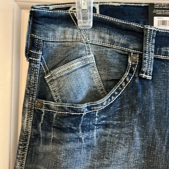 ROCK & REPUBLIC  denim jean,men 38x32 NEW!straight,high rise,embroidered logo - Picture 10 of 16